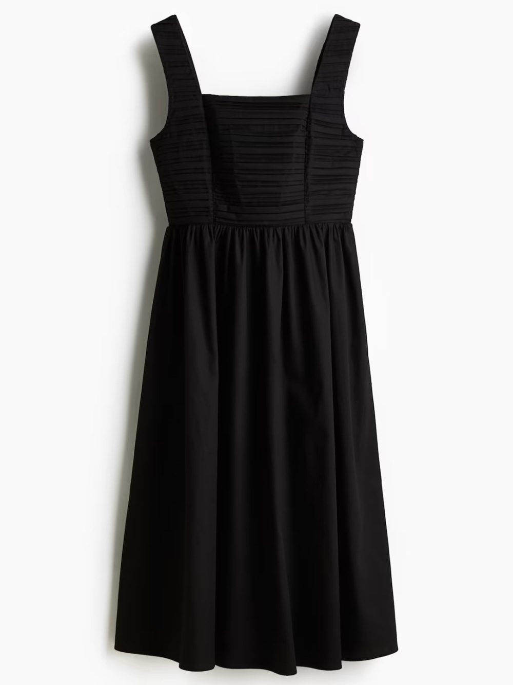 PINTUCK-DETAIL DRESS WITH FLARED SKIRT